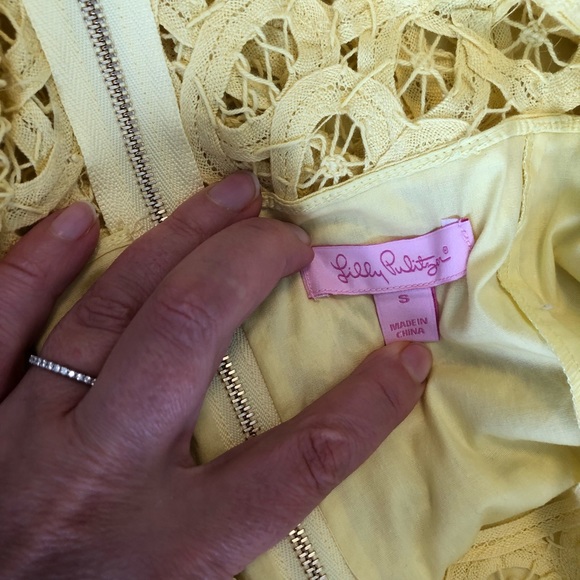 NWT LILLY PULITZER FOLEY LACE SMALL STARFRUIT YELLOW GORGEOUS!! MSRP $398 - Picture 7 of 15
